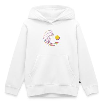 Neon Wellen - Kinder Premium Organic Hoodie - Weiß - Vorne - AI Model Kid Female (0cm)