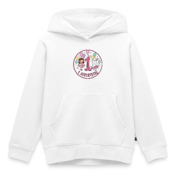 1. Geburtstag Ballerina  - Kinder Premium Organic Hoodie - Weiß - Vorne - AI Model Kid Female (0cm)