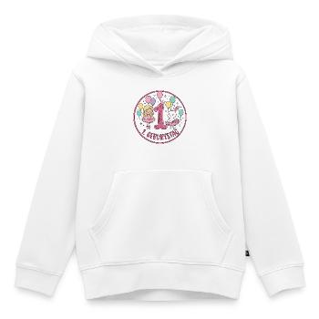 1. Geburtstag Ballerina  - Kinder Premium Organic Hoodie - Weiß - Vorne - AI Model Kid Female (0cm)