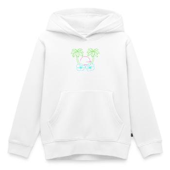 Neon Tropenstrand Sonnenuntergang - Kinder Premium Organic Hoodie - Weiß - Vorne - AI Model Kid Female (0cm)