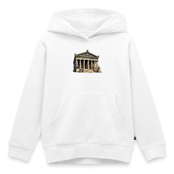Klassischer Tempel Parthenon Grafik - Kinder Premium Organic Hoodie - Weiß - Vorne - AI Model Kid Female (0cm)