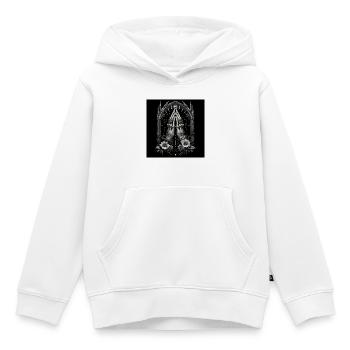 Alchemistische Hände im Gebet und Mystisches Auge - Kinder Premium Organic Hoodie - Weiß - Vorne - AI Model Kid Female (0cm)