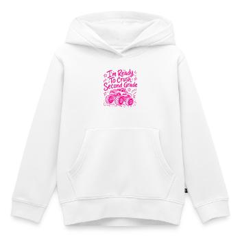 Ich bin bereit, die zweite Klasse – Monster Truck – zu zerschlagen - Kinder Premium Organic Hoodie - Weiß - Vorne - AI Model Kid Female (0cm)