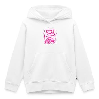 Prêts à écraser la première année - Monster Truck - Sweat Premium à capuche enfant bio - blanc - Devant - AI Model Kid Female (0cm)