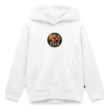 Gizeh, Ägypten-Pyramiden Vintage-Reiseabzeichen - Kinder Premium Organic Hoodie - Weiß - Vorne - AI Model Kid Female (0cm)