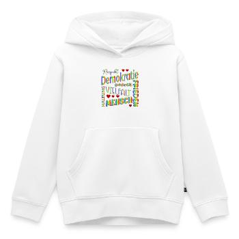 Regenbogen Wählen Demokratie - Kinder Premium Organic Hoodie - Weiß - Vorne - AI Model Kid Female (0cm)