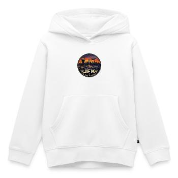 JFK Airport New York Vintage-Reiseabzeichen - Kinder Premium Organic Hoodie - Weiß - Vorne - AI Model Kid Female (0cm)