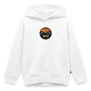 Rio de Janeiro Vintage-Reiseabzeichen - Kinder Premium Organic Hoodie - Weiß - Vorne - AI Model Kid Female (0cm)
