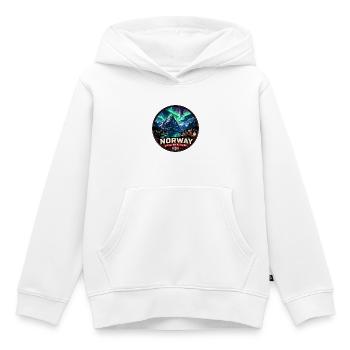Norway Land of Fjords Vintage-Abzeichen - Kinder Premium Organic Hoodie - Weiß - Vorne - AI Model Kid Female (0cm)