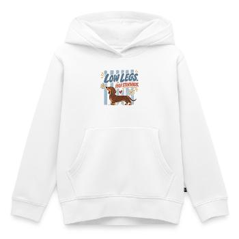 Teckel Low Legs Haut Standards Rétro - Sweat Premium à capuche enfant bio - blanc - Devant - AI Model Kid Female (0cm)
