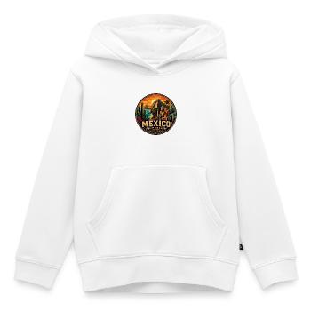 Mexiko Vintage-Reise-Sonnen- und Steinabzeichen - Kinder Premium Organic Hoodie - Weiß - Vorne - AI Model Kid Female (0cm)