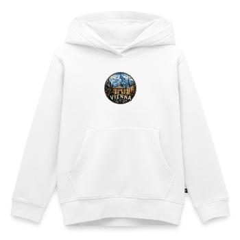Retro Vienna Austria Vintage Travel Badge Aufkleber - Kinder Premium Organic Hoodie - Weiß - Vorne - AI Model Kid Female (0cm)