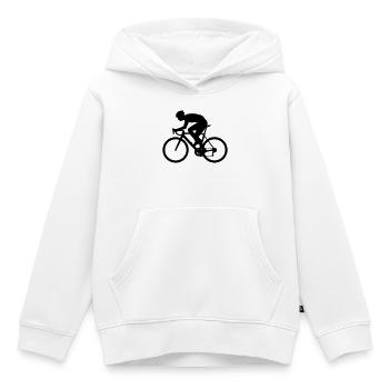 Road Bike Silhouette Cycling - Kids Premium Organic Hoodie - white - Front - AI Model Kid Female (0cm)
