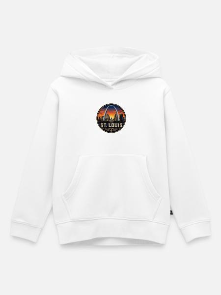 St. Louis Gateway City Retro-Bogenemblem - Kinder Premium Organic Hoodie - Weiß