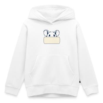 Name tag mouse - Kids Premium Organic Hoodie - white - Front - AI Model Kid Female (0cm)