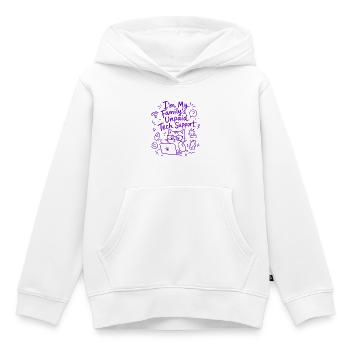 I'm My Family's Unpaid Tech Support - Funny Tech - Kids Premium Organic Hoodie - white - Front - AI Model Kid Female (0cm)