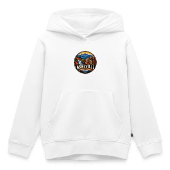 Asheville Land of the Sky Vintage-Bergabzeichen - Kinder Premium Organic Hoodie - Weiß - Vorne - AI Model Kid Female (0cm)