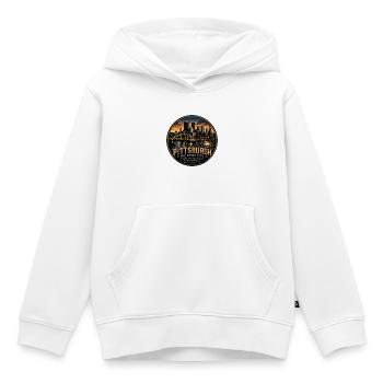 Pittsburgh Steel City Retro Bridge Schweißabzeichen - Kinder Premium Organic Hoodie - Weiß - Vorne - AI Model Kid Female (0cm)