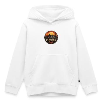 Phoenix Valley of the Sun Retro Saguaro Abzeichen - Kinder Premium Organic Hoodie - Weiß - Vorne - AI Model Kid Female (0cm)