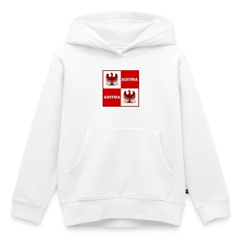 Doppeladler Rot Weiss Block - Kinder Premium Organic Hoodie - Weiß - Vorne - AI Model Kid Female (0cm)