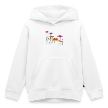 Bunte Wildblumen  - Kinder Premium Organic Hoodie - Weiß - Vorne - AI Model Kid Female (0cm)