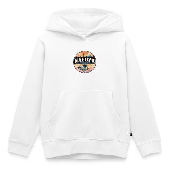 Retro Nagoya Castle Kirschblütenabzeichen - Kinder Premium Organic Hoodie - Weiß - Vorne - AI Model Kid Female (0cm)