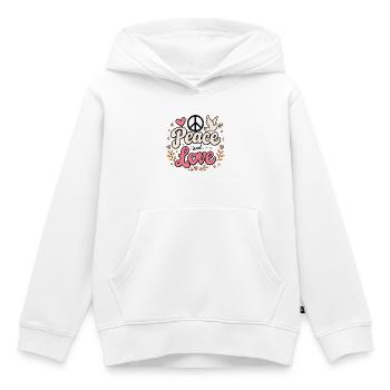 Frieden und Liebe - Kinder Premium Organic Hoodie - Weiß - Vorne - AI Model Kid Female (0cm)