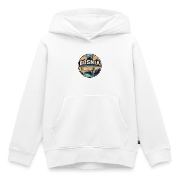 Retro Bosnia Mostar Stari Höchstabzeichen - Kinder Premium Organic Hoodie - Weiß - Vorne - AI Model Kid Female (0cm)