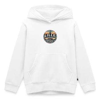 Retro Lille Grand Place Reiseabzeichen - Kinder Premium Organic Hoodie - Weiß - Vorne - AI Model Kid Female (0cm)