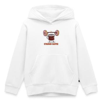 Starker Kaffee - Kaffee & Donuts Fitness - Kinder Premium Organic Hoodie - Weiß - Vorne - AI Model Kid Female (0cm)