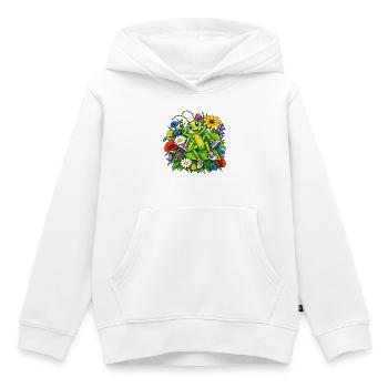Sauterelle cool - Sweat Premium à capuche enfant bio - blanc - Devant - AI Model Kid Female (0cm)