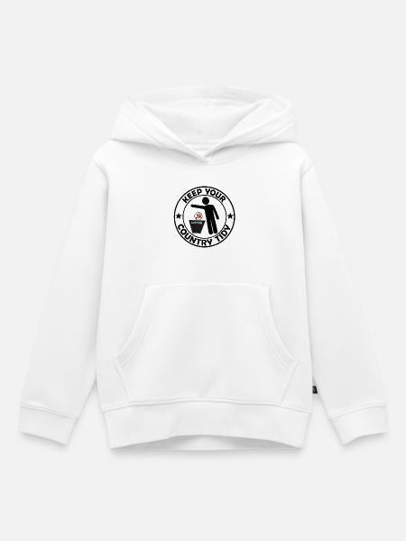 Litter Satire mit rotem Symbol - Kinder Premium Organic Hoodie - Weiß