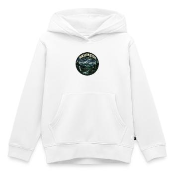 Washington Evergreen State Vintage Eagle Abzeichen - Kinder Premium Organic Hoodie - Weiß - Vorne - AI Model Kid Female (0cm)