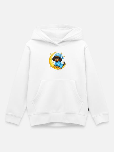 Gute Nacht Dackel - Kinder Premium Organic Hoodie - Weiß