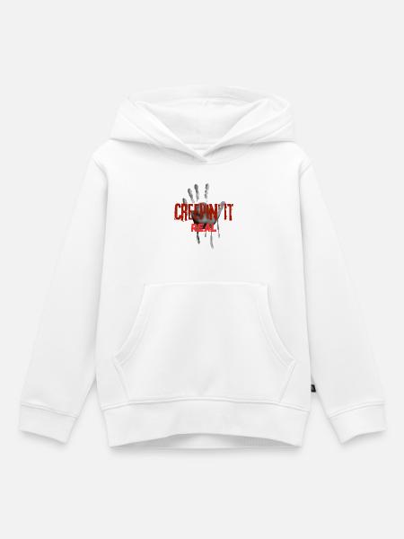 Creepin It Real Handabdruck - Kinder Premium Organic Hoodie - Weiß