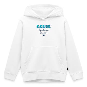 Danke für Einsatz - Kinder Premium Organic Hoodie - Weiß - Vorne - AI Model Kid Female (0cm)