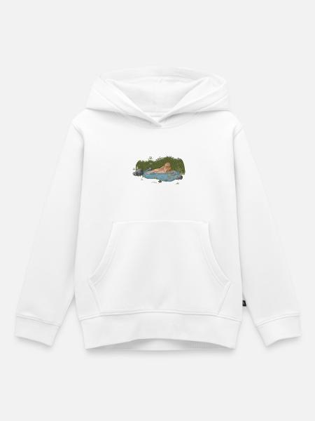 Wasserruhe im Grünen - Kinder Premium Organic Hoodie - Weiß
