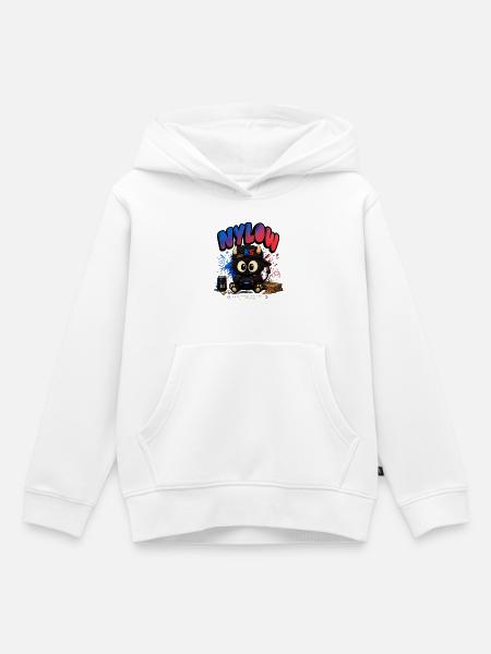 NyLow Gamer Maskottchen - Kinder Premium Organic Hoodie - Weiß