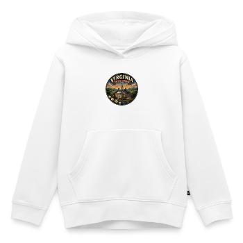 Virginia Old Dominion Retro Capitol Mansion-Abzeichen - Kinder Premium Organic Hoodie - Weiß - Vorne - AI Model Kid Female (0cm)