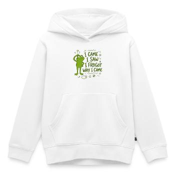 Frosch - I came I saw I frogot why I came - Kinder Premium Organic Hoodie - Weiß - Vorne - AI Model Kid Female (0cm)