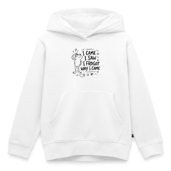 Frosch - I came I saw I frogot why I came - Kinder Premium Organic Hoodie - Weiß - Vorne - AI Model Kid Female (0cm)