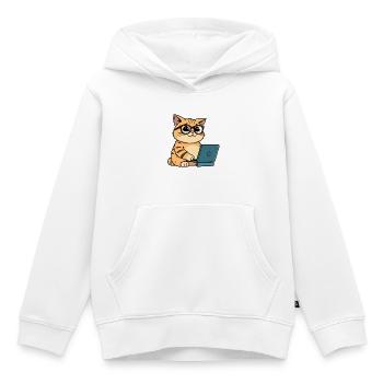 Coding Cat - Kinder Premium Organic Hoodie - Weiß - Vorne - AI Model Kid Female (0cm)