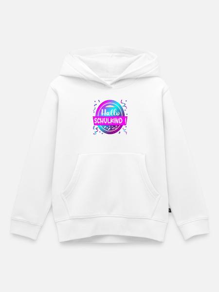 Hallo Schulkind Grundschule - Kinder Premium Organic Hoodie - Weiß