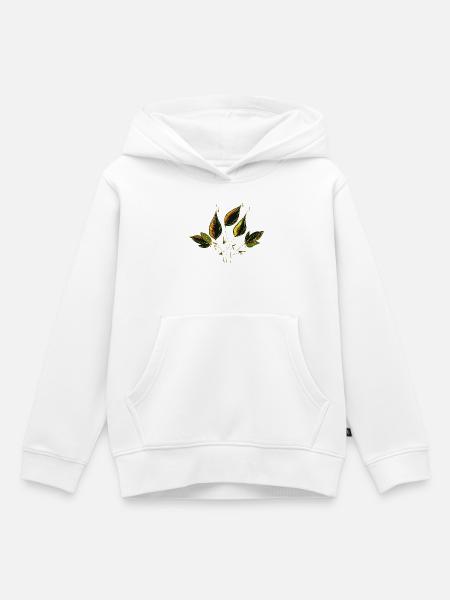 Blätter - Kinder Premium Organic Hoodie - Weiß