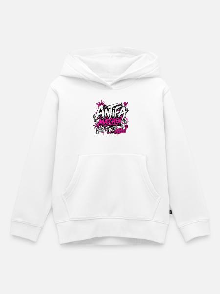 Antifa Mädchen - Kinder Premium Organic Hoodie - Weiß