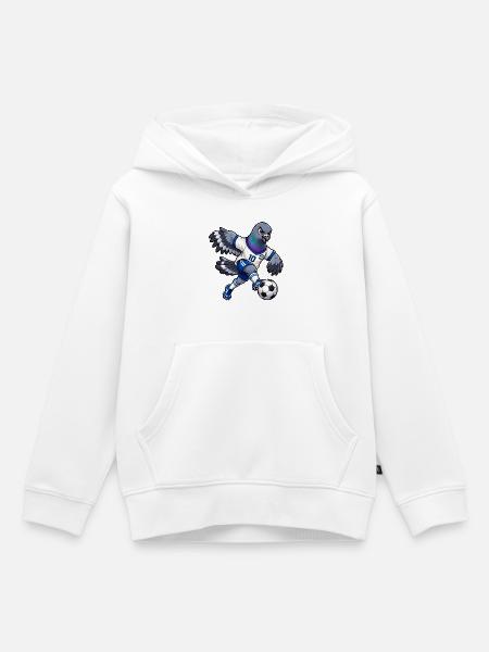 Taube beim Fußball - Kinder Premium Organic Hoodie - Weiß