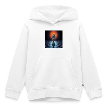 Quantum Knight: Der Zug der Matrix - Kinder Premium Organic Hoodie - Weiß - Vorne - AI Model Kid Female (0cm)