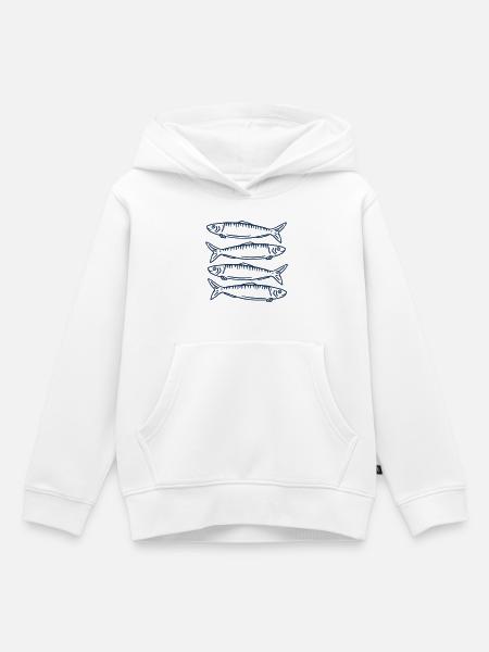 Sardinen Fische Angler - Kinder Premium Organic Hoodie - Weiß