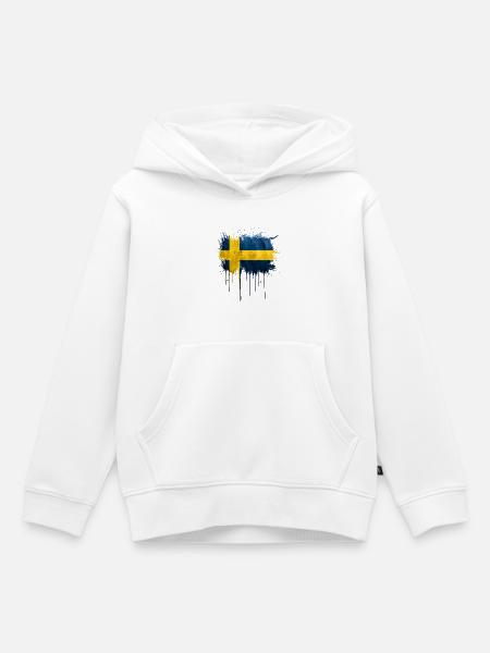 Graffiti sweden flag - Kinder Premium Organic Hoodie - Weiß