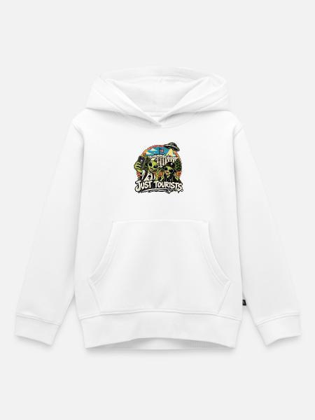 Alien Selfie – Just Tourists - Kinder Premium Organic Hoodie - Weiß